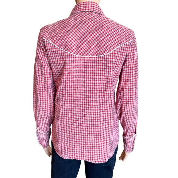 Cruel Girl Women’s Red Plaid Western Pearl Snap Shirt Medium - Picture 7 of 7